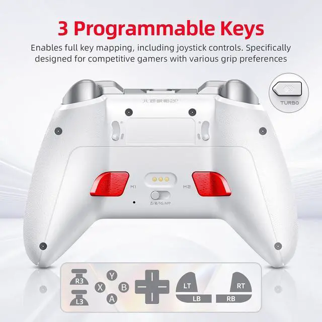Alt view image 5 of 7 - KP40 Multi-Platform Wireless Controller, Dual TMR Joysticks, 3-Mode TMR Triggers, Omnidirectional D-Pad, Compatible with Switch/PC/iOS/Android/Steam BEITONG KP20 With Charging Tower