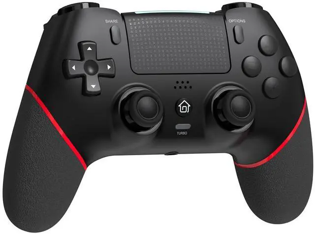 Main image of Wireless Controller with Hall Joystick for PS4,Pro,Slim - Wireless Controller with Built-in Speakers/Precise Joysticks/Turbo/Advanced Buttons Programming, and 1000mAh Rechargeable Battery Black Red