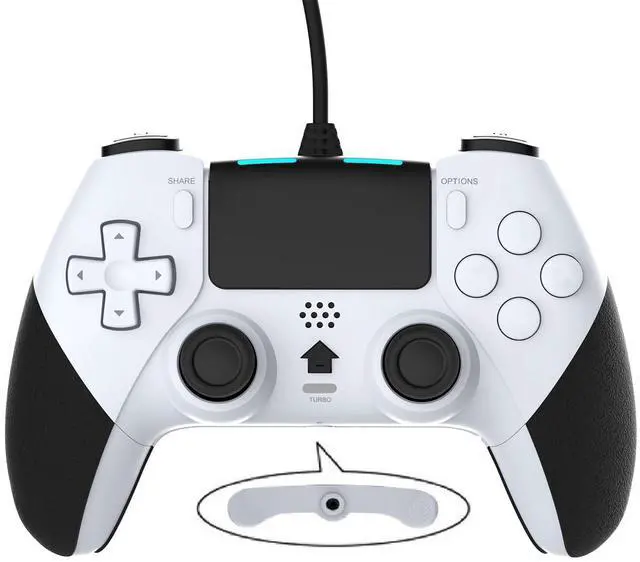 Alt view image 4 of 5 - Wired Controller Gamepad for Playstation 4 with Advanced Programming Buttons Dual Vibration Shock Joystick Gamepad for PS4/PS4 Slim/PS4 Pro and PC
