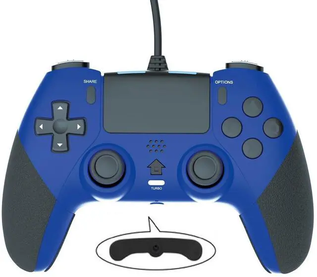 Main image of Wired Controller Gamepad for Playstation 4 with Advanced Programming Buttons Dual Vibration Shock Joystick Gamepad for PS4/PS4 Slim/PS4 Pro and PC Blue