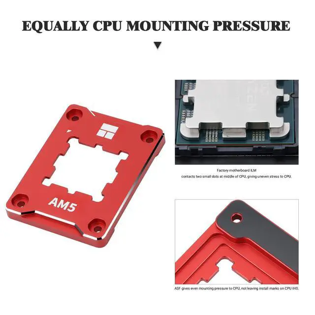 Alt view image 3 of 6 - ASF-Black AM5 CPU Holder, Corrective Anti-Bending Fixing Frame, Full-Fit Fixed Non-Marking Mounter, AM5 Anti-Bending Contact Frame, CPU Cooler Standard Red