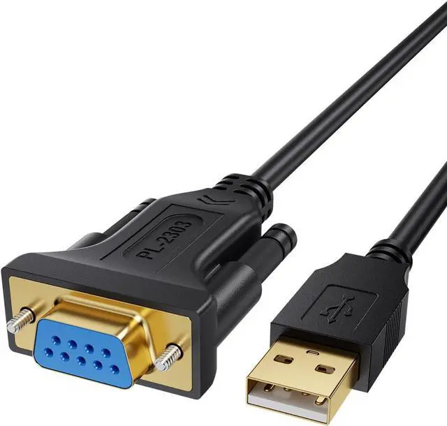 Main image of CableCreation USB to RS232 DB9 Serial Adapter Cable, PL2303 Chipset, 6.6 FT | USB 2.0 to DB9 Female Serial Converter Cable, 9-pin, for Win 11/10/8/7, MacOS, Linux, for Cashier Register, Modem, Scanner