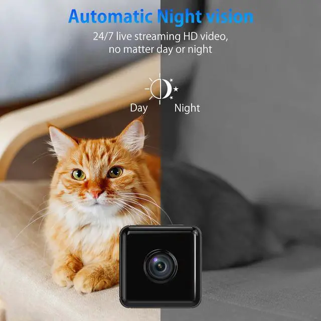 Alt view image 5 of 7 - Hidden Camera,1080P WiFi Spy Camera with Night Vision & Motion Detection, Wireless Security Camera for Pet/Baby/Nanny, App Live Feed Smallest Smart Home Monitor