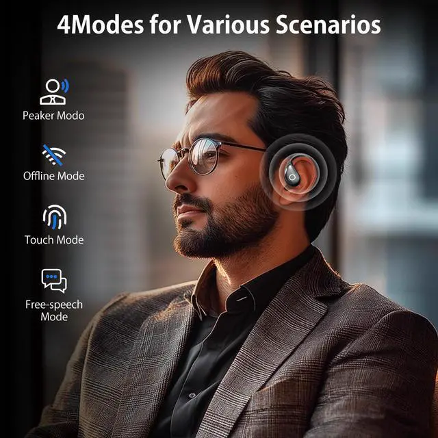 Alt view image 2 of 7 - AI Translation Earbuds Real Time, 3-in-1 Translator Earbuds 144 Languages Online Translation, Two-Way Translator Device with APP for iOS & Android