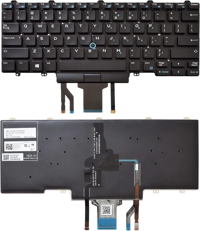 Main image of Backlit Keyboard Replacement Compatible with Dell Education(Latitude ) E5450 E5470 E5480 E7450 P40G E7470 E7480,Latitude 14 5480 5488 5490 5491 7480 7490 with Pointer US Layout