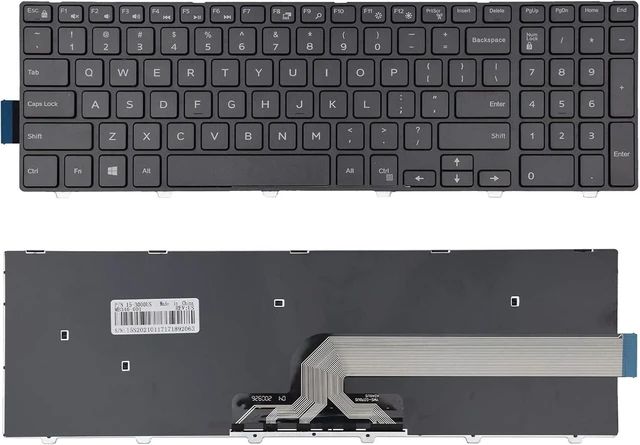 Main image of Laptop Replacement Keyboard with Frame Compatible with 15 3000 5000 3541 3542 3543 3551 3552 3558 3593 3567 5542 5545 5547 5755 5551 5558 5552 5758 5759 5559 Laptop NO Backlight