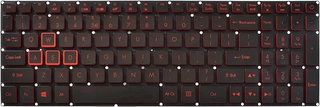 Main image of Replacement Keyboard with Backlit Compatible with Acer Nitro 5 AN515-31 AN515-41 AN515-42 AN515-51 AN515-52 AN515-53 N17C1 Black US Layout
