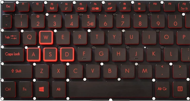 Alt view image 2 of 7 - Replacement Keyboard with Backlit Compatible with Acer Nitro 5 AN515-31 AN515-41 AN515-42 AN515-51 AN515-52 AN515-53 N17C1 Black US Layout