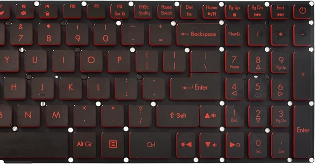 Alt view image 5 of 7 - Replacement Keyboard with Backlit Compatible with Acer Nitro 5 AN515-31 AN515-41 AN515-42 AN515-51 AN515-52 AN515-53 N17C1 Black US Layout