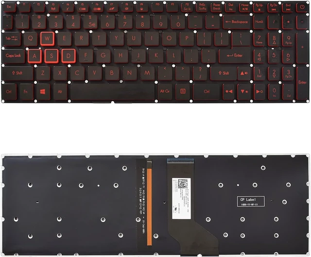 Alt view image 6 of 7 - Replacement Keyboard with Backlit Compatible with Acer Nitro 5 AN515-31 AN515-41 AN515-42 AN515-51 AN515-52 AN515-53 N17C1 Black US Layout