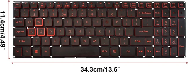 Alt view image 7 of 7 - Replacement Keyboard with Backlit Compatible with Acer Nitro 5 AN515-31 AN515-41 AN515-42 AN515-51 AN515-52 AN515-53 N17C1 Black US Layout