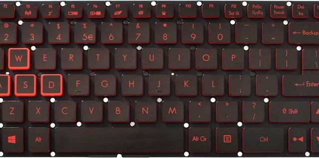 Alt view image 4 of 7 - Replacement Keyboard with Backlit Compatible with Acer Nitro 5 AN515-31 AN515-41 AN515-42 AN515-51 AN515-52 AN515-53 N17C1 Black US Layout