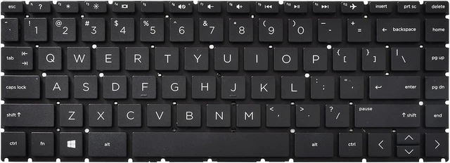 Alt view image 4 of 4 - Replacement Keyboard Compatible with HP 14-CK 14-CD 14-CM 14-DG 1 Black US Layout (Black Without Backlit)