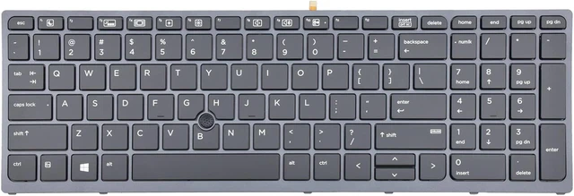 Alt view image 7 of 7 - Replacement Keyboard Compatible with New Replacement Keyboard for HP Zbook 15 G3 G4 Zbook 17 G3 G4 Backlit Pointer US 848311-001 PK131C31A00