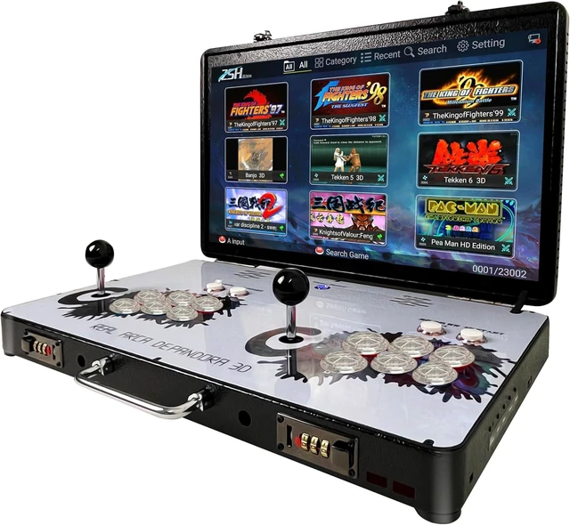 Main image of Portable 20000 in 1 Metal Box 3D Arcade Game Console, 22 inch Screen Retro Electronic Game Console, with Search/Hide/Save/Load/Pause Functions