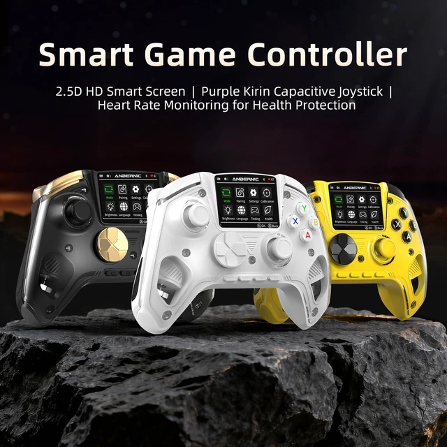 Alt view image 4 of 7 - RG G01 Interactive Screen Wireless Gaming Controller Compatible with PC/Steam/Linux/Android/Switch/IOS 2.4G Wireless Bluetooth Controller Gamepad Hall Effect Triggers(White)