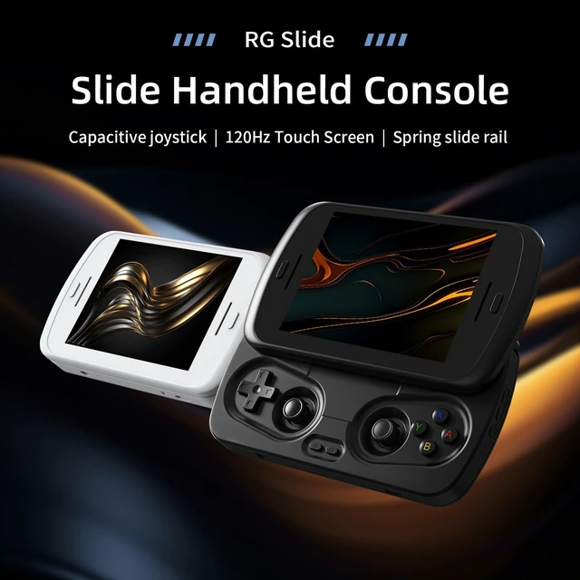 Alt view image 5 of 7 - RG Slide Retro Handheld Game Console , 4.7-inch LTPS in-Cell Screen Capacitive Joystick Android 13 System Support AI Assistant 5G WiFi Bluetooth 5.0 NO Game Card(Black)