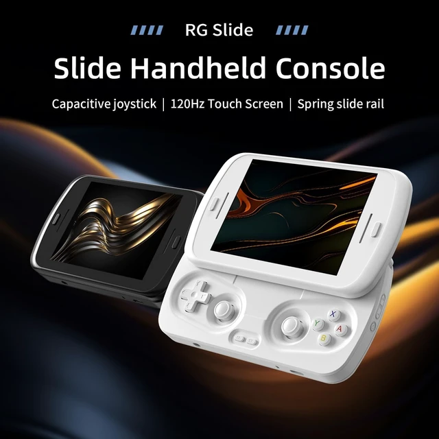 Alt view image 2 of 7 - RG Slide Retro Handheld Game Console , 4.7-inch LTPS in-Cell Screen Capacitive Joystick Android 13 System Support AI Assistant 5G WiFi Bluetooth 5.0 NO Game Card(Black) White