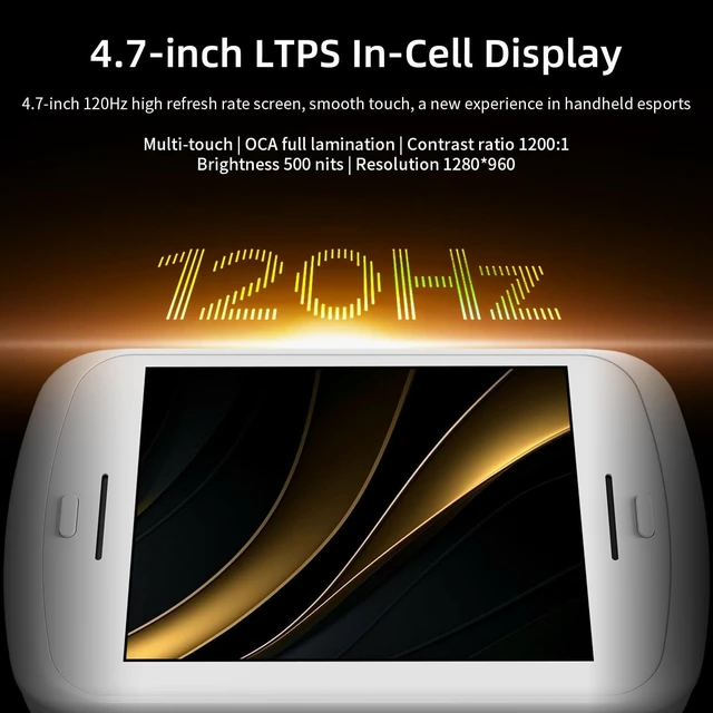 Alt view image 5 of 7 - RG Slide Retro Handheld Game Console , 4.7-inch LTPS in-Cell Screen Capacitive Joystick Android 13 System Support AI Assistant 5G WiFi Bluetooth 5.0 NO Game Card(Black) White