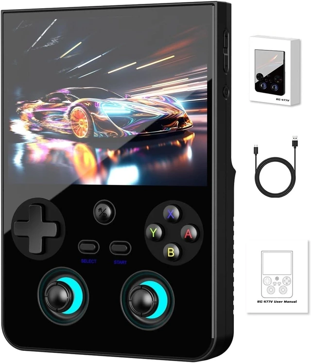 Main image of RG477V Retro Handheld Game Console , 4.7 Inch Touch Screen Android 14 System Support WiFi 6E Bluetooth 5.3 Dimensity 8300 Processor 8+128GB(Black)