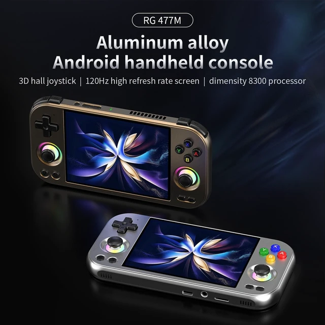 Alt view image 2 of 7 - RG477M Retro Handheld Game Console , 4.7 Inch Touch Screen Aluminum Alloy CNC Android 14 System Support WiFi 6E Bluetooth 5.3 Dimensity 8300 Processor 8+128GB(Chocolate Bronze)