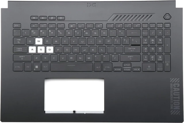 Main image of Palmrest Keyboard Compatible with ASUS TUF Gaming FX707 / FA707
Dual Air Outlet Vents, RGB Backlit US Keyboard, Transparent WASD Keys, FX707V FX707Z FA707N FA707R, 90NR0901-R31US1