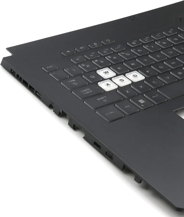 Alt view image 3 of 7 - Palmrest Keyboard Compatible with ASUS TUF Gaming FX707 / FA707
Dual Air Outlet Vents, RGB Backlit US Keyboard, Transparent WASD Keys, FX707V FX707Z FA707N FA707R, 90NR0901-R31US1