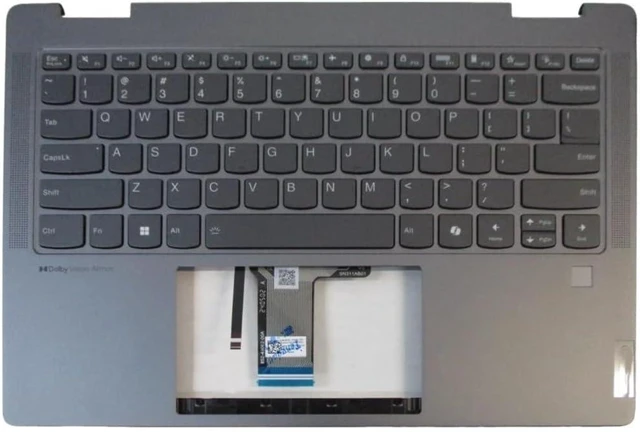 Main image of Replacement Palmrest w/ Backlit Keyboard for Lenovo Yoga 7 2-in-1 14AHP9 83DK, Upper Case Assembly with Keyboard, Part Number 5CB1N96877
