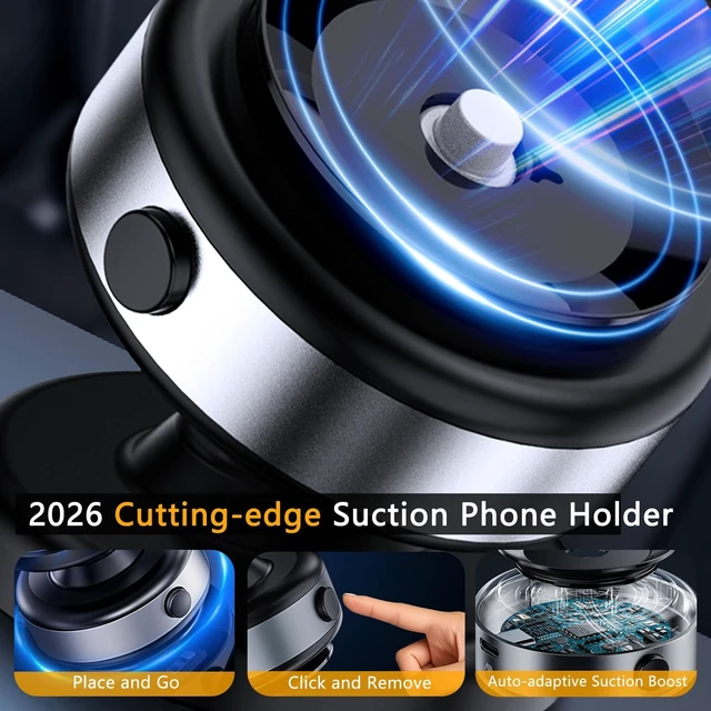 Alt view image 2 of 7 - Electric Vacuum Magnetic Phone Holder for Car/Gym/Mirror/Marble Wall, Auto-Seal & Quick Release Suction Cup Phone Mount, 360° Adjustable for MagSafe Car Phone Mount for iPhone 18/17 Pro Max