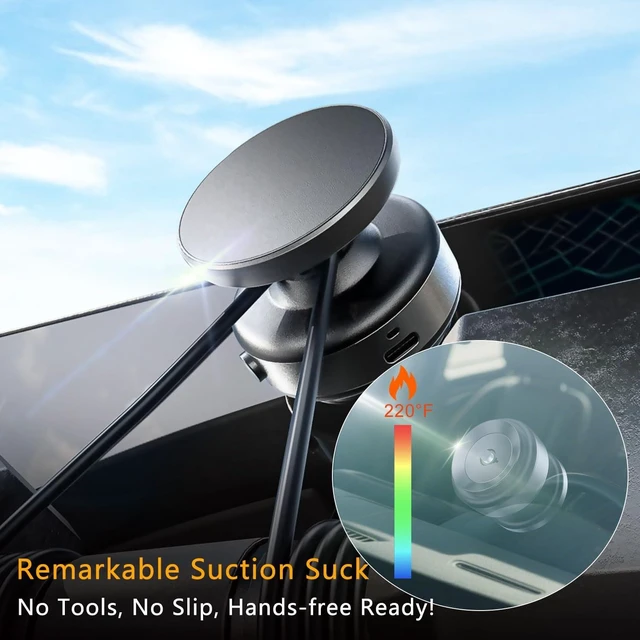 Alt view image 3 of 7 - Electric Vacuum Magnetic Phone Holder for Car/Gym/Mirror/Marble Wall, Auto-Seal & Quick Release Suction Cup Phone Mount, 360° Adjustable for MagSafe Car Phone Mount for iPhone 18/17 Pro Max