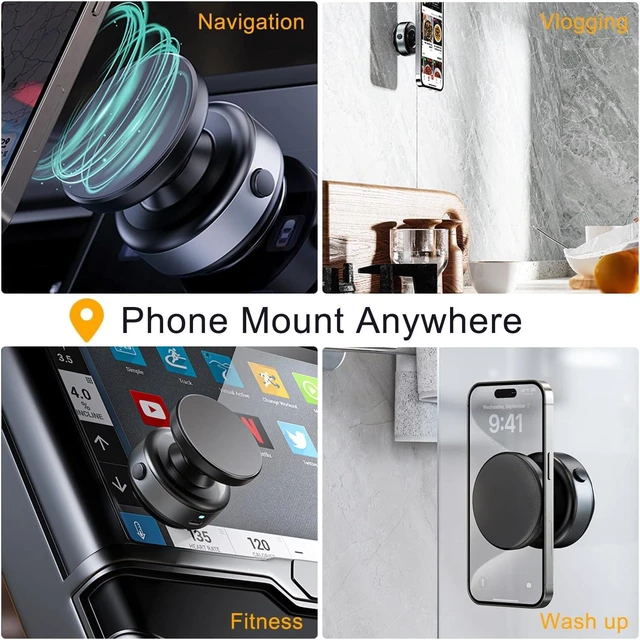 Alt view image 4 of 7 - Electric Vacuum Magnetic Phone Holder for Car/Gym/Mirror/Marble Wall, Auto-Seal & Quick Release Suction Cup Phone Mount, 360° Adjustable for MagSafe Car Phone Mount for iPhone 18/17 Pro Max