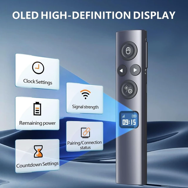 Alt view image 7 of 7 - N95s Presentation Remote, Slide Clicker for PowerPoint Presentations
Digital pointer, spotlight, magnifier works on any screen. Tripleconnect via BT, or plug in the USBC / A. 328ft range