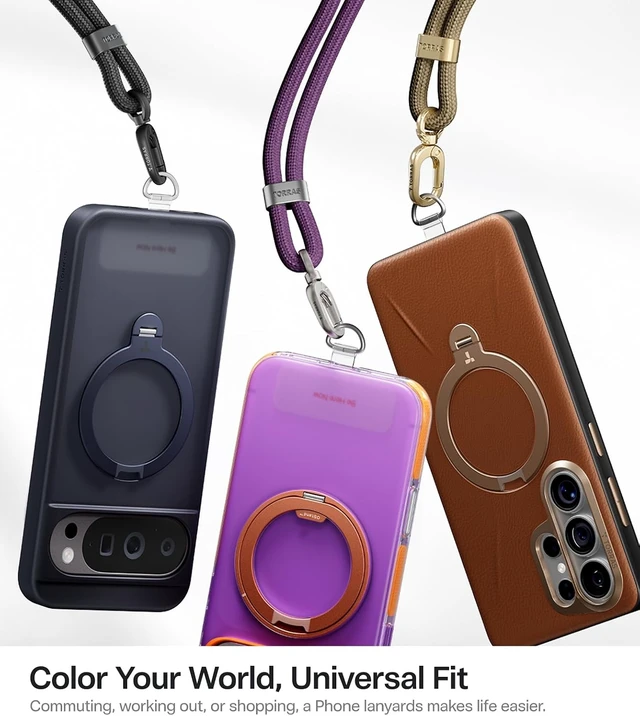 Alt view image 3 of 6 - Phone Lanyard Crossbody, Adjustable Neck Strap, Deep Purple
2 Tether Tabs, Metal Buckles, Anti-Theft, All-Day Comfort, Hands-Free, Universal, Fits iPhone, Samsung, Travel Essentials black