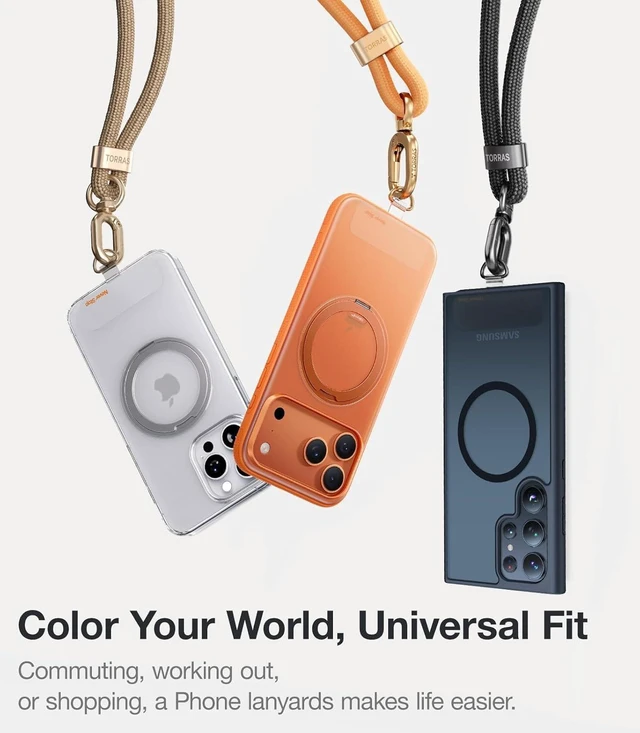 Alt view image 5 of 5 - Phone Lanyard Crossbody, Adjustable Neck Strap, Deep Purple
2 Tether Tabs, Metal Buckles, Anti-Theft, All-Day Comfort, Hands-Free, Universal, Fits iPhone, Samsung, Travel Essentials khaki