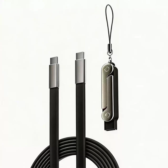Alt view image 6 of 6 - 240W USB C to USB C Fast Charging Cable 6-Pack (6 Colors), Soft Silicone Cord, Comfortable Touch, with Detachable Phone Stand, for Gaming & Desk Setup, Hands-Free Viewing, for Laptop/Tablet/Phone