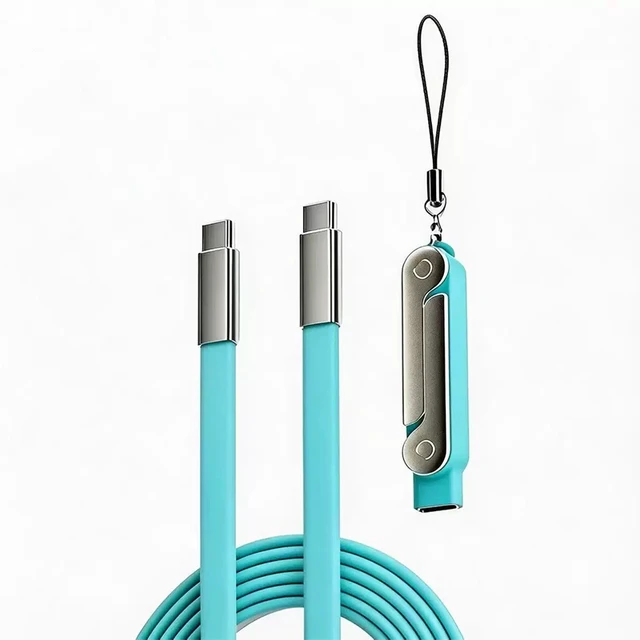 Alt view image 3 of 6 - 240W USB C to USB C Fast Charging Cable 6-Pack (6 Colors), Soft Silicone Cord, Comfortable Touch, with Detachable Phone Stand, for Gaming & Desk Setup, Hands-Free Viewing, for Laptop/Tablet/Phone