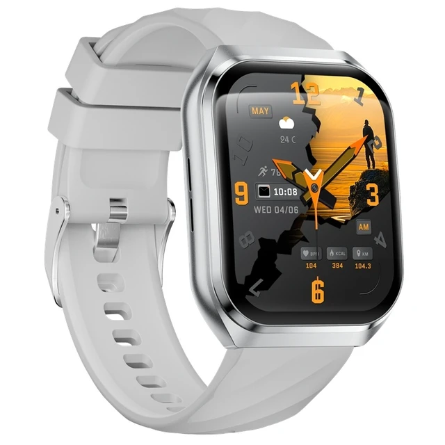 Alt view image 4 of 5 - MT66 Smart Watch, 1.83" Curved 3D Square Display, 1000mAh Big Battery, Bluetooth 5.4 Calling, IP68 Waterproof, FitCloudPro App, Multiple Sports Modes, Fitness Smartwatch white