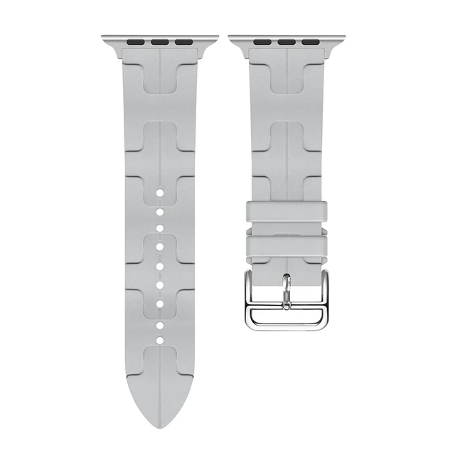 Alt view image 4 of 6 - Silicone Sports Watch Band 2-Pack for Apple Watch, 38/40/41/42/44/45/49mm Replacement Strap, Soft Waterproof Sweat-Resistant Rubber Band for iWatch Series 8 7 6 5 4 3 2 SE Ultra White+Black-42mm