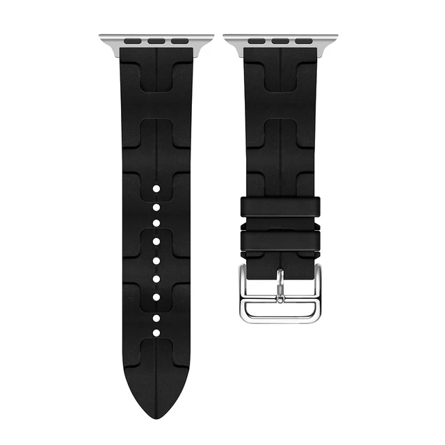Alt view image 3 of 6 - Silicone Sports Watch Band 2-Pack for Apple Watch, 38/40/41/42/44/45/49mm Replacement Strap, Soft Waterproof Sweat-Resistant Rubber Band for iWatch Series 8 7 6 5 4 3 2 SE Ultra