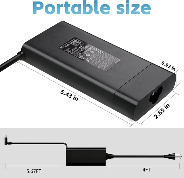 Alt view image 7 of 7 - 150W 135W Charger Compatible with HP Gaming Laptop 4.5x3.0mm Round Blue Tip
ZBook 15 16 17 15U 15V Fury G7 G8 Studio G9 G8 G7 G6 G5 G4 G3 OMEN Victus Pavilion AC Adapter | 19.5V 7.7A Power Supply Cord