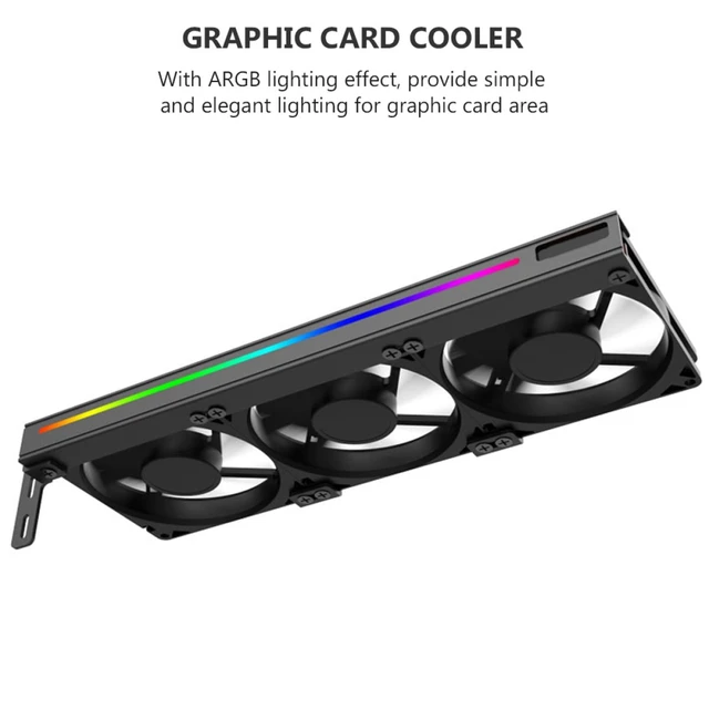 Alt view image 2 of 7 - GPU Fan Cooler with Pin Argb Sync Plug Silent Triple Fan Design for Graphic Card Cooling Stable High Performance Computer Accessory Compatible with Desktop Pci Slots