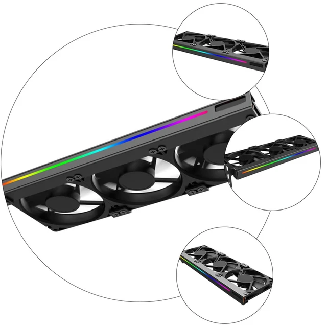 Alt view image 5 of 7 - GPU Fan Cooler with Pin Argb Sync Plug Silent Triple Fan Design for Graphic Card Cooling Stable High Performance Computer Accessory Compatible with Desktop Pci Slots