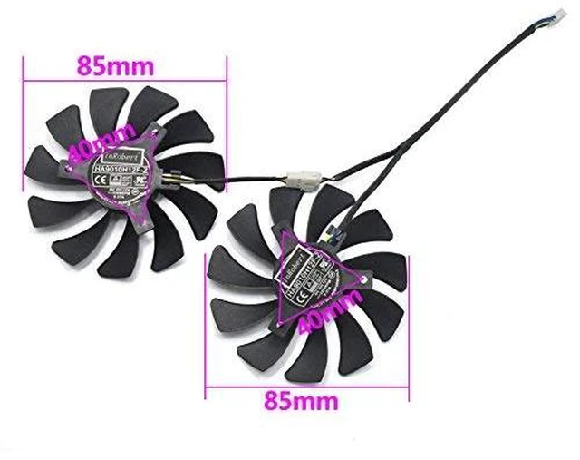 Alt view image 2 of 5 - HA9010H12F-Z 85mm 4-Pin Video Card Cooling Fan Replacement for MSI GTX 1050 1060 Graphic Card PNY GTX1070 DIY Fan-2PCS