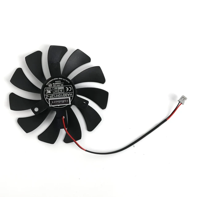 Alt view image 3 of 4 - 85mm HA9010H12F-Z 12V 0.57A 2Pin GPU Fan for MSI GTX 1050 Ti Aero ITX Graphics Card (2Pin Power Connector)-4PCS