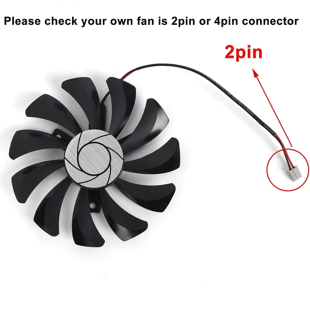 Alt view image 4 of 4 - 85mm HA9010H12F-Z 12V 0.57A 2Pin GPU Fan for MSI GTX 1050 Ti Aero ITX Graphics Card (2Pin Power Connector)-4PCS