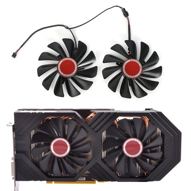 Alt view image 3 of 5 - FDC10U12S9-C 95mm Video Card Cooler Fan Replacement for XFX RX 590 Fatboy,RX 580 GTS Graphic Card