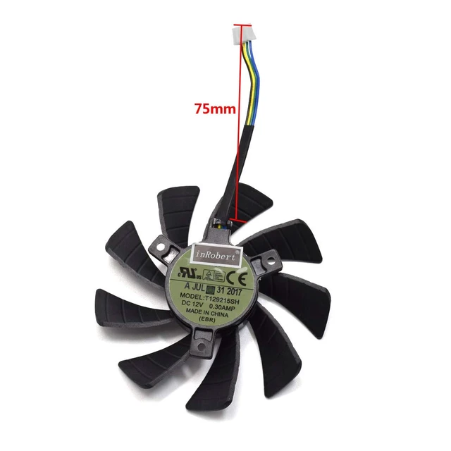 Alt view image 5 of 5 - T129215SH 0.3AMP Video Card Fan Replacement for ZOTAC GTX 1060 Mini Graphic Card-4PCS