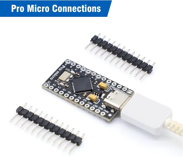 Alt view image 4 of 7 - Pro Micro with Atmega32U4 chip Development Board, AYWHP 1 PCS Pro Micro 5V/16MHz Nano microcontroller Development Board with Built-in USB updater Type-C Interface Compatible with Arduino IDE-5pcs