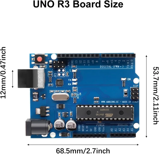 Alt view image 2 of 7 - 2 PCS R3 Development Board, Single Board with ATmega328P Chip 2 KB 1 KB EEPROM, Microcontroller with USB Cable Compatible with Ar-duino uno