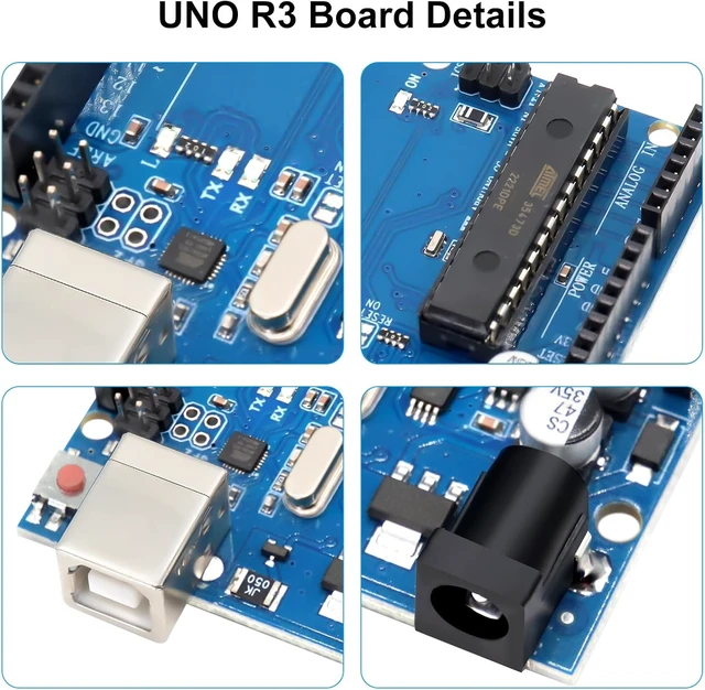 Alt view image 3 of 7 - 2 PCS R3 Development Board, Single Board with ATmega328P Chip 2 KB 1 KB EEPROM, Microcontroller with USB Cable Compatible with Ar-duino uno
